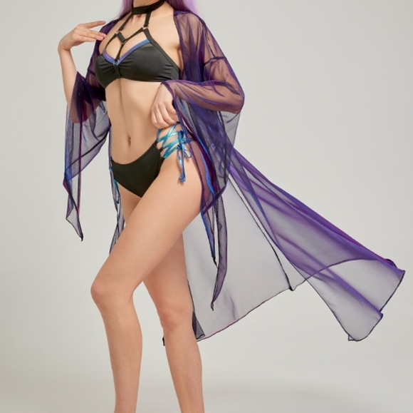 Evelynn Black Bathingsuit + Cardigan - Picture 3 of 3
